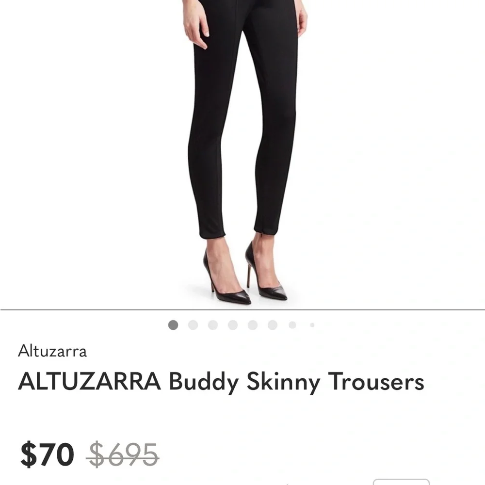 NWOT ALTUZARRA 34 US2 wool Buddy Skinny Trousers tan brown neutral